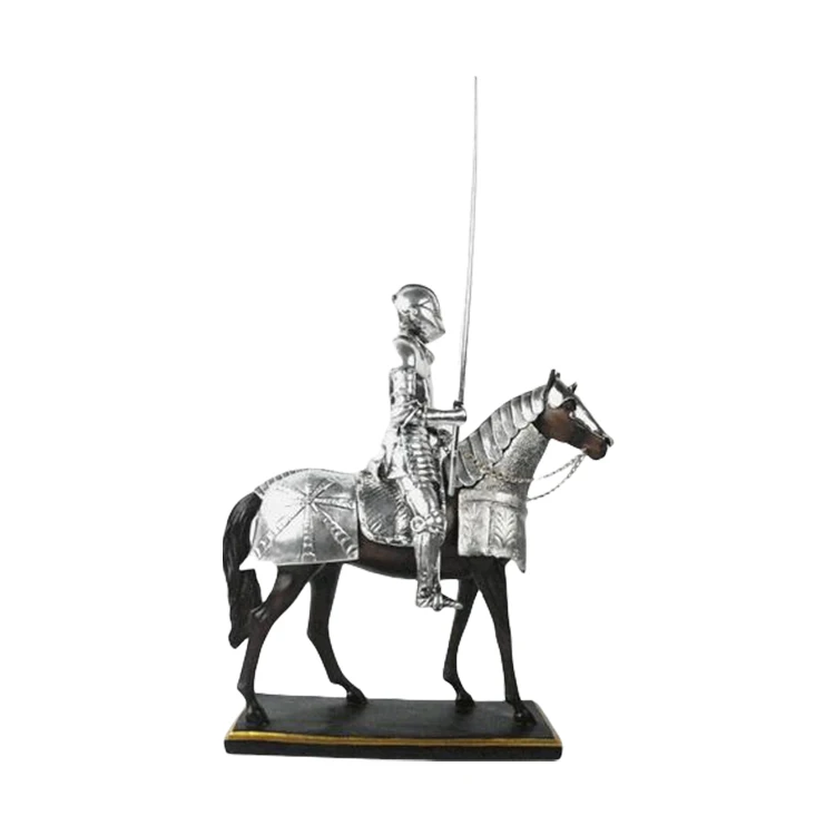 Resin Crafts Materials Knight In Armor Riding For House Decor Decorative Object For Home