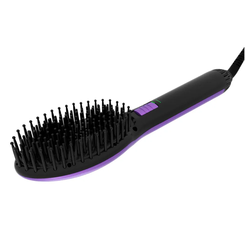 Hot Selling PTC Fast Heating up Hair Straightener Brush Hair Dryer Electric Hair Straightener Brush Comb