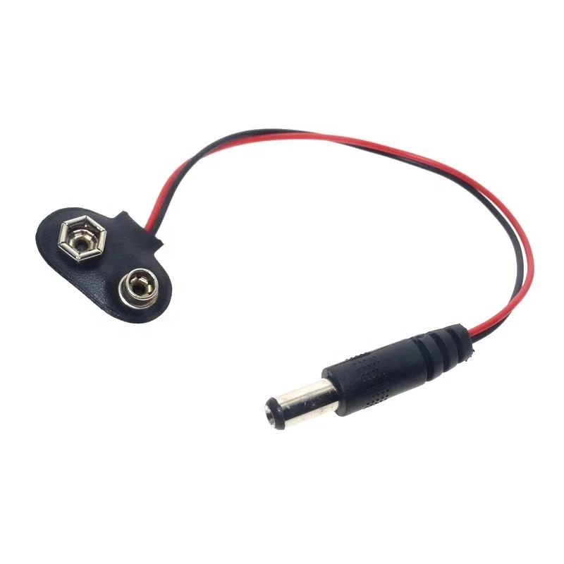 Hot sales 9V Battery Power Cable Plug Clip Barrel Jack Connector for Mega 2560 DIY T Type