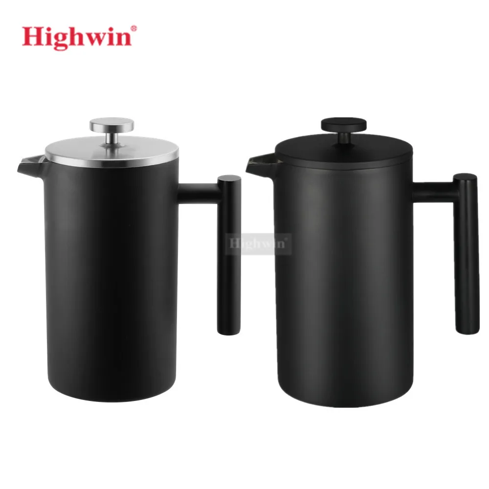 Black Color French Press Travel Coffee Press Stainless Steel French Coffee Press
