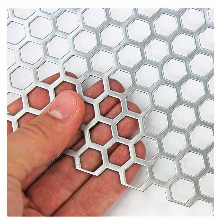 factory customized  hexagonal perforated metal mesh  304 316 perforated metal wire mesh