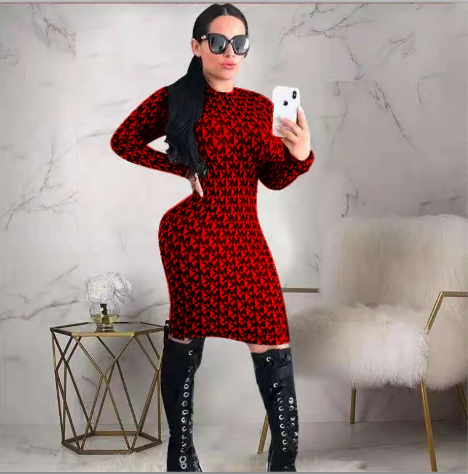 Factory direct sale women Long sleeve Long skirt sexy tight dress elegant casual dresses
