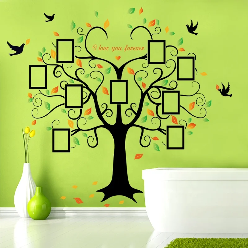 SK2010AB Family  Removable Home Decor Photo Frame Tree Wall Sticker