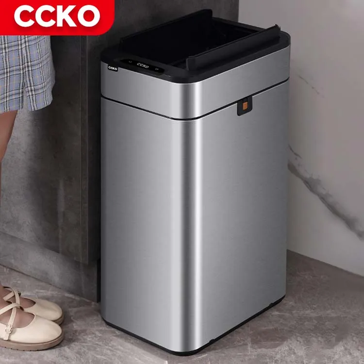 Hotel 20L Stainless Steel Electric Trash Can Smart Dustbin Kitchen Sensor Rubbish Bin Touchless Waste Bins For Office Bathroom