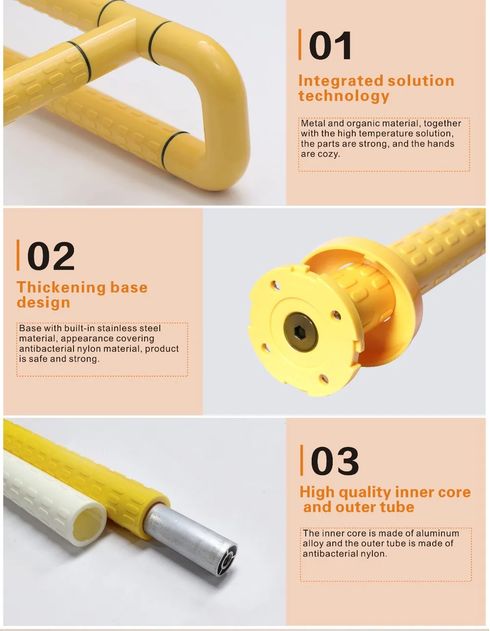 Nylon handrails mounted on urinal buckets Bathroom grab bars for the disabled  Anti-slip and anti-fall Washbasin Grab Bar