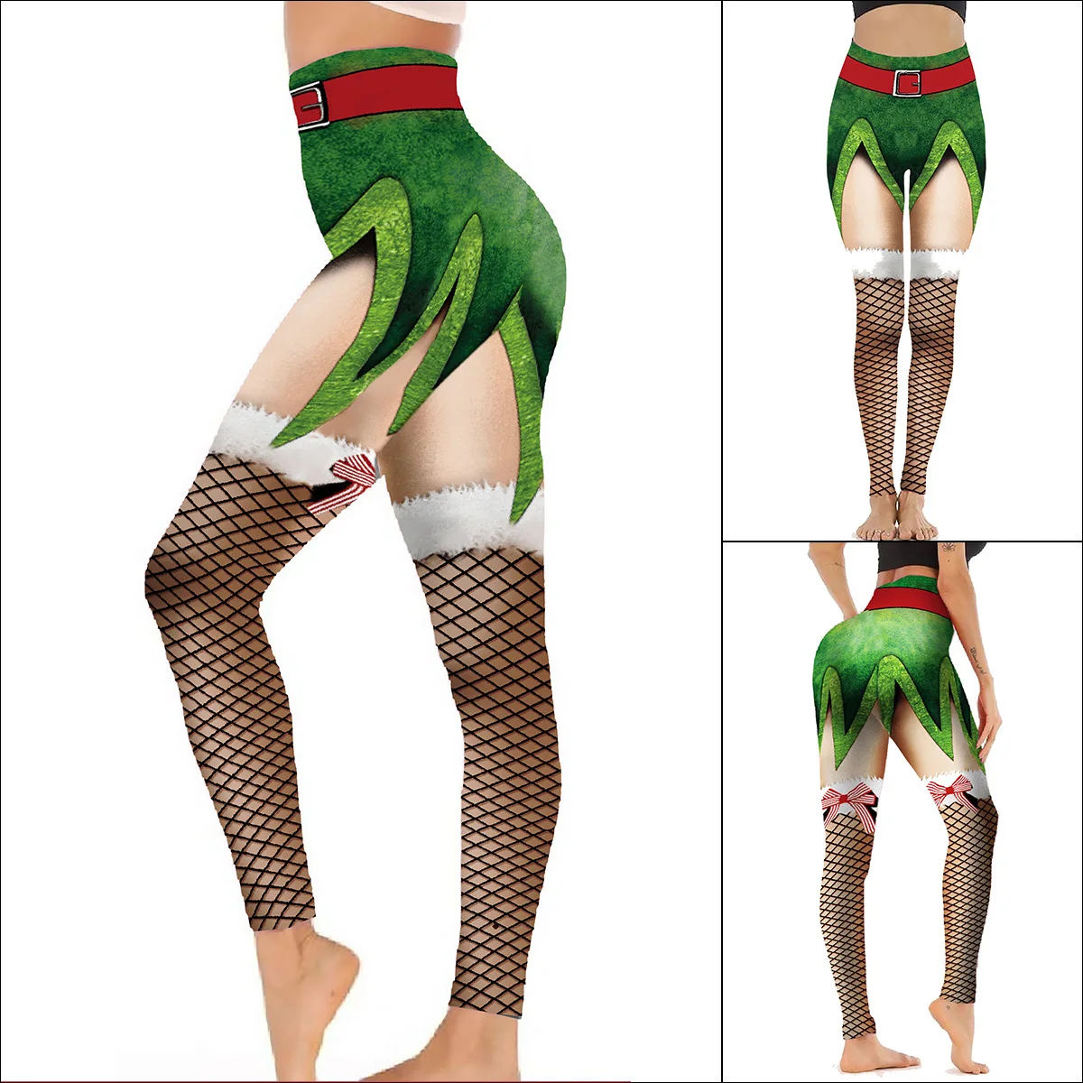 2020 Christmas Belt Leggings Women Leggins Stripe Tribal Pocket Gift Autumn Winter Festival Legging Plus Size