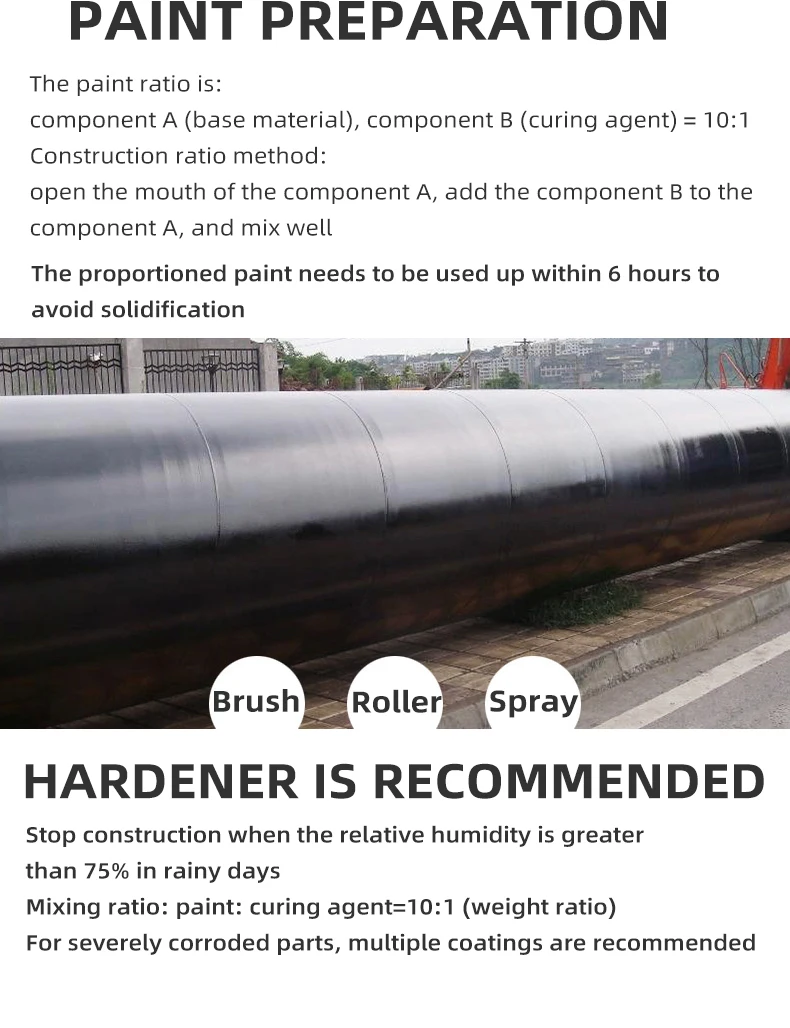 KYUMI Epoxy Coal Tar Anticorrosion Rust Resistance Paint Coating For Marine Ship Boat Underground Pipes