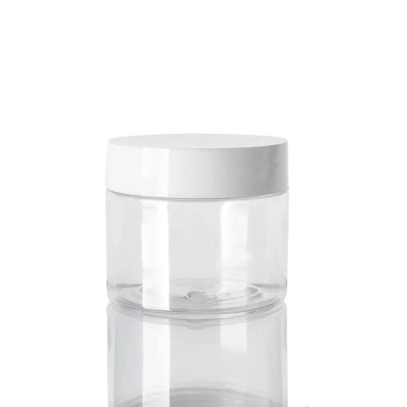 60g  2oz Clear Empty Plastic PET Slime Container Jar with White Lid