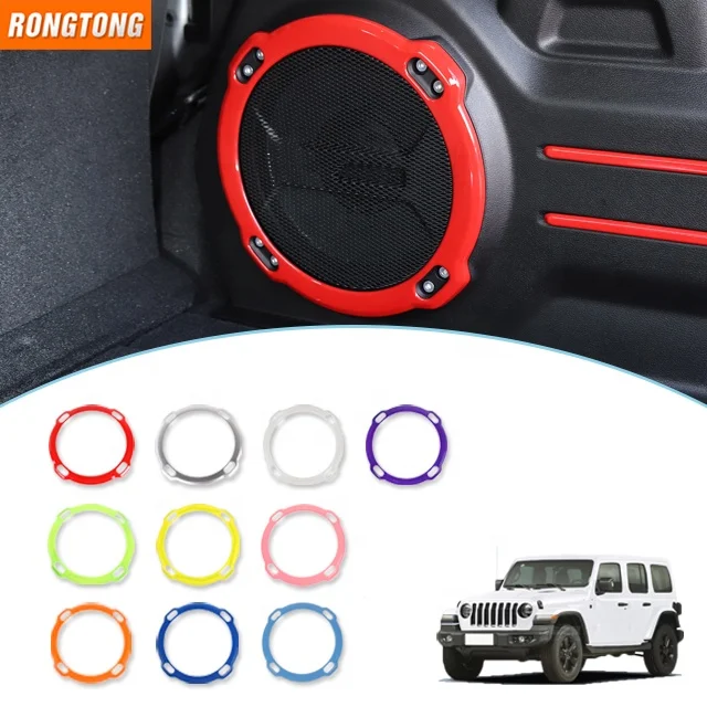 Car Accessories Inner Trunk Speaker Audio Horn Ring Frame Cover Trim for Jeep Wrangle JL 2018+