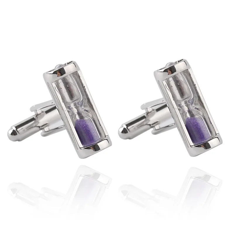 Wholesale Hourglass Blue Crystal French Shirt Cufflink For Men