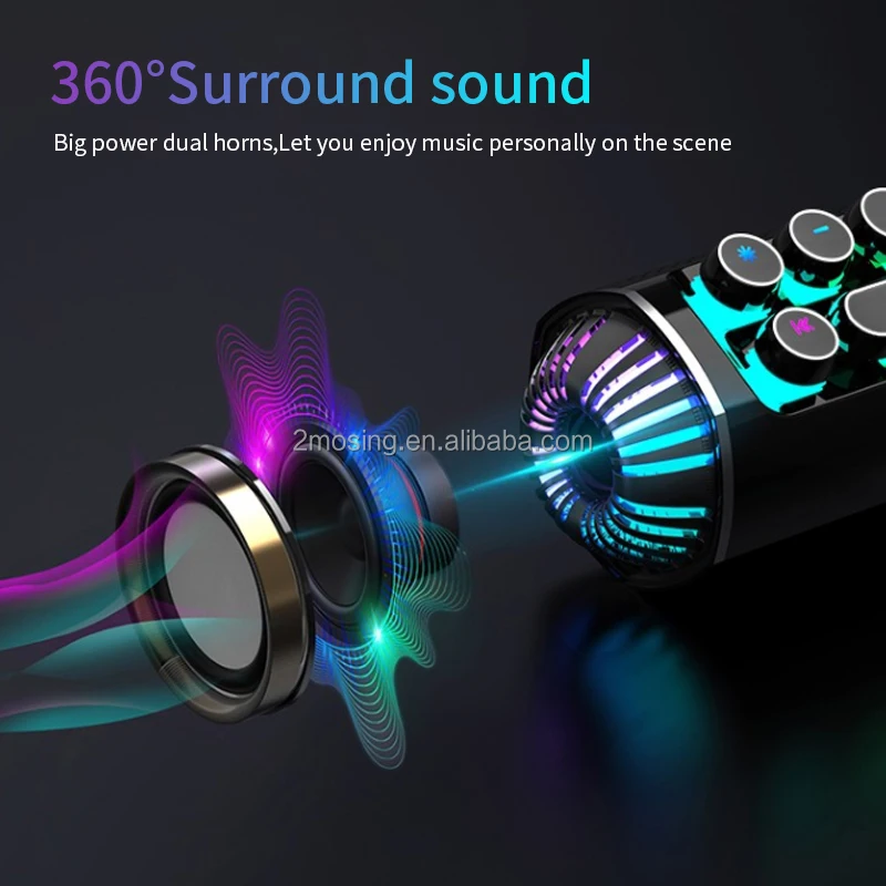 Transparent Sound Bar Strong Bass Wireless Gaming Speakers Portable 3D Home Theater Stereo RGB Computer Soundbar  For Pc