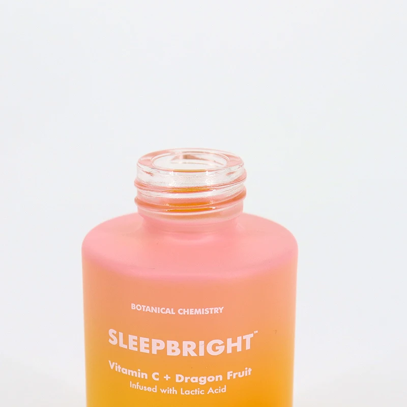 Luxury Gradient Color Frosted Dropper Bottle With Matching Gift Box Packaging 30Ml Flat Shoulder Essential Oil Serum Bottle