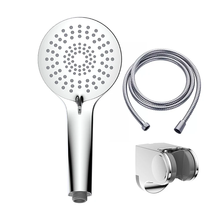 chrome finish hand shower set for bathroom with wall bracket and hose high quality bath shower factory oem