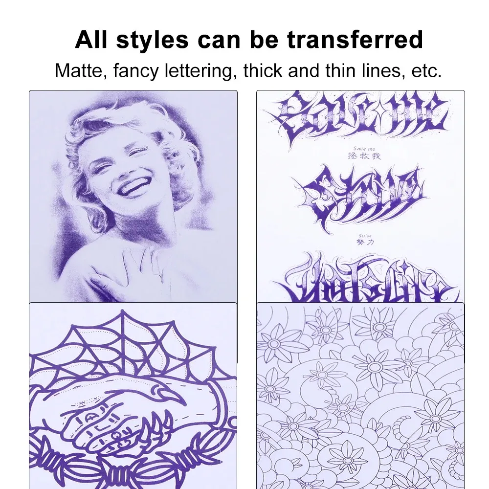 Portable Tattoo Transfer Machine Perfect Printing of Line Drafts and Portraits T08FS Thermal Tattoo Stencil Printer Machine