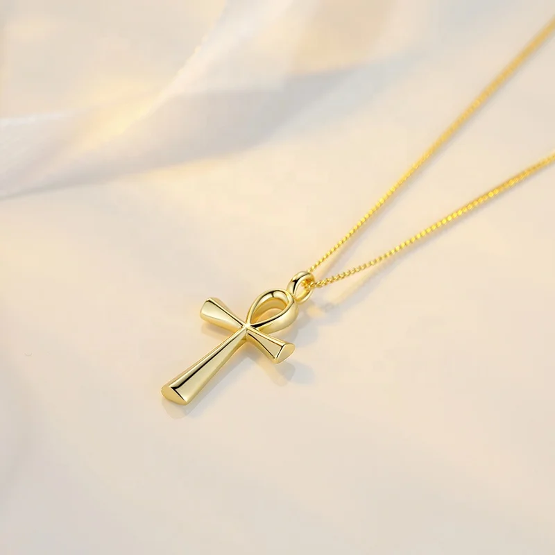 fashion jewelry 925 sterling silver custom gold plated cross necklace pendants & charms