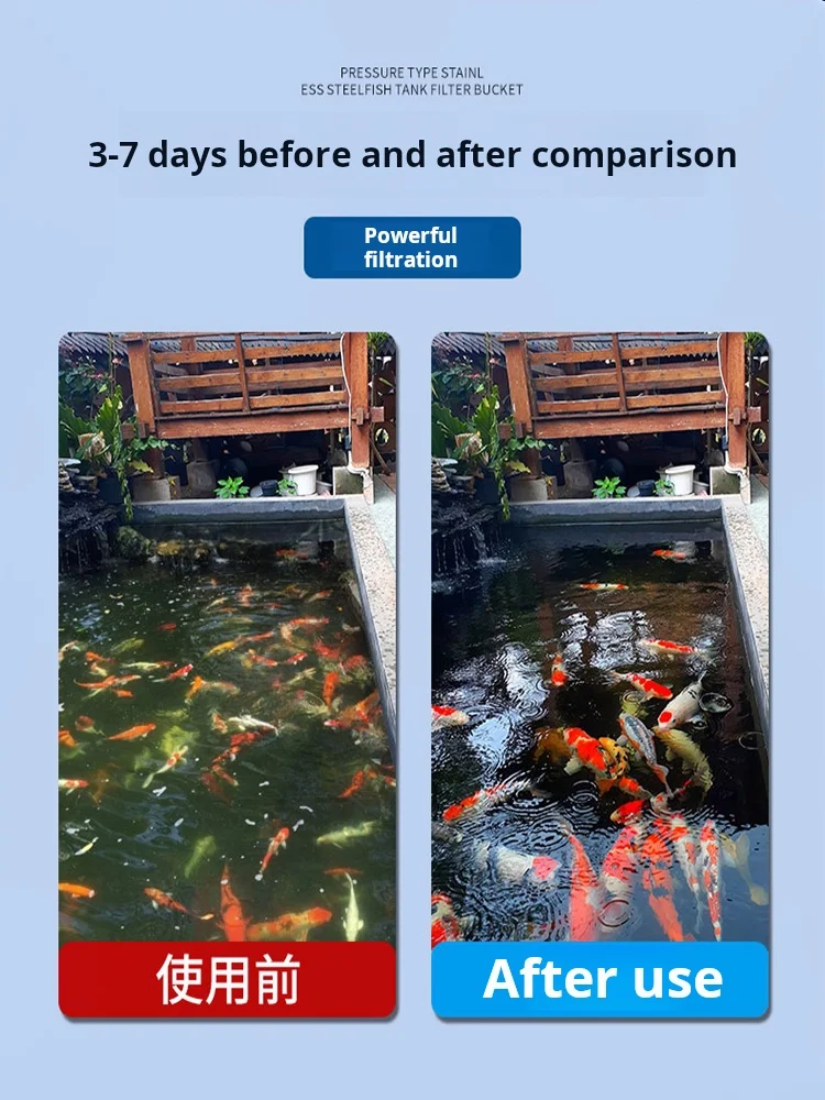 Automatic fish pond filter device large koi pond cleaning-free intelligent pressure buried water circulation system