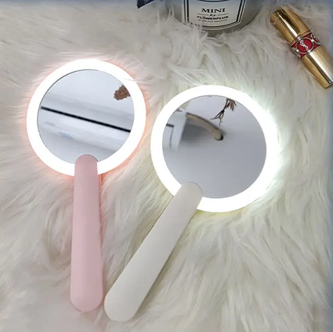 Wholesale Custom Logo LED Portable Handheld Pocket Mirror Makeup Tool Cosmetic Makeup Mirror