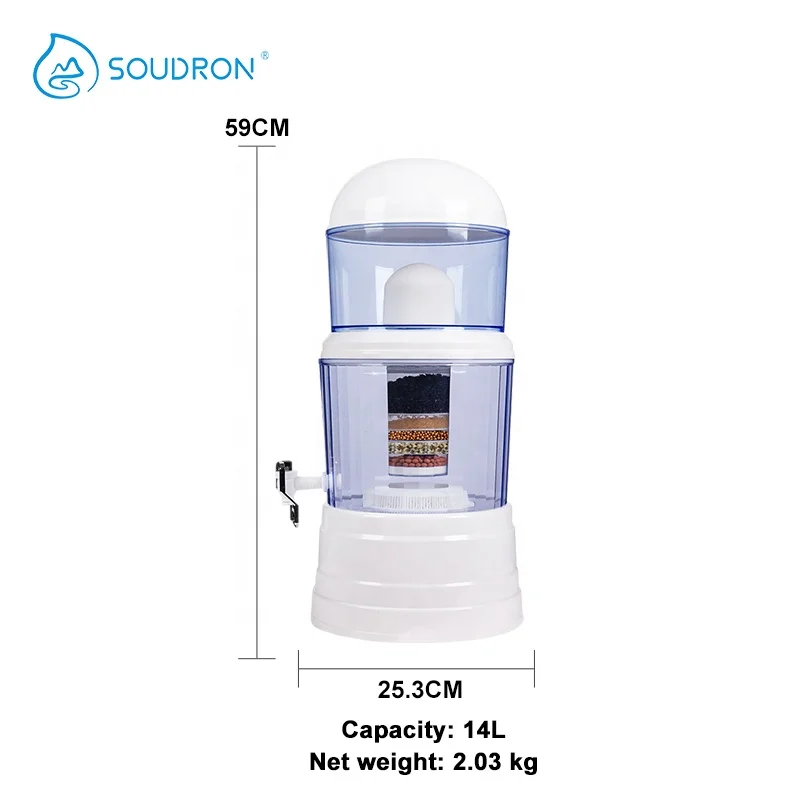 6 этапов 14 л керамический горшок для минеральной воды прямой диспенсер питьевой настольный очиститель с