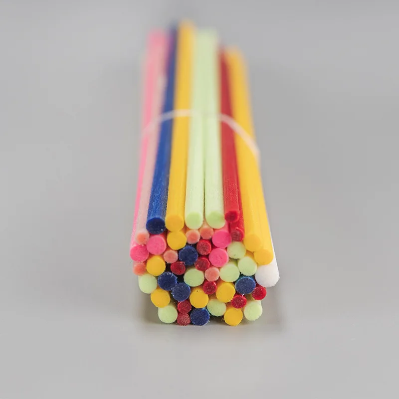 Glue Free 3mm 4mm 5mm Natural Grey Absorbent Cotton Fiber Rods Ployster Rattan Stick Reeds Diffuser Sticks For Perfume Diffuser