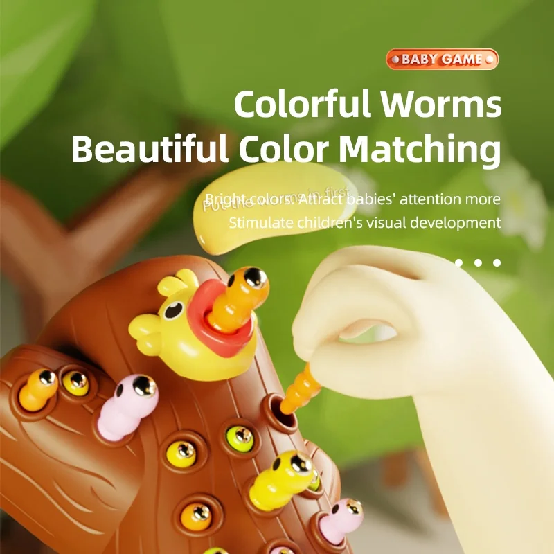 Woodpeckers Catch Bugs And Feed Bug Toys Magnetic Tabletop Toy Plastic Novelty Concentration Training Educational Toys For Baby