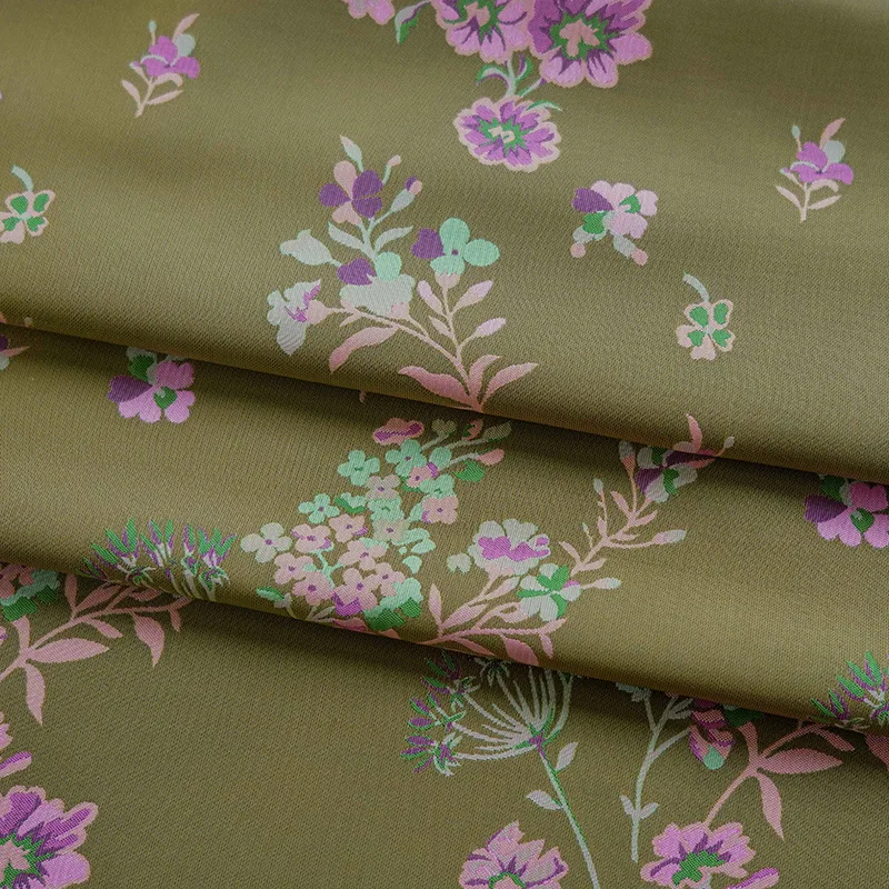 Top fashion Soft and smooth antique Hanfu vintage flower cheongsam yarn-dyed fabric for skirt