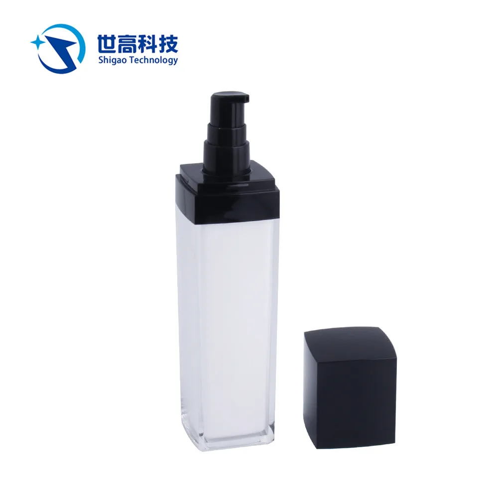 
Customized Sell Well 15ml 30ml 50ml Luxury Square White Cosmetic Acrylic Lotion Pump Bottle 