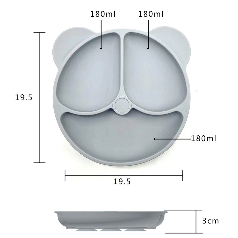 Custom Logo BPA Free Baby Food Set Kids Dinnerware Soft Feeding Set Silicone Plate Baby Feeding bowl Silicone Baby Products