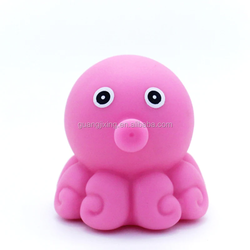 Light up cute animal plastic pvc toddler floating funny shower time playing Octopus bath toy