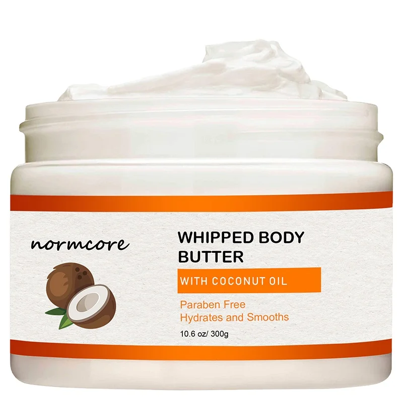 OEM Wholesale Private Label Vegan Coconut Oil Organic Moisturizing Nourishing Whipped Body Butter Cream