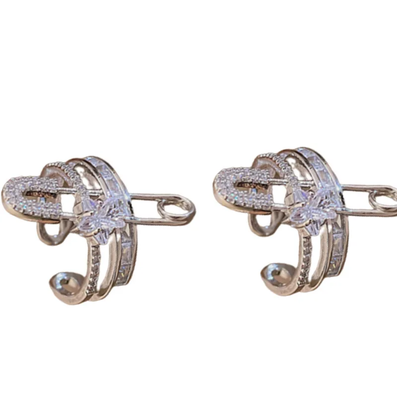 Zircon Heart Double Layer Open Ring Fashion Light Luxury Niche Design Index Finger Ring High-End Jewelry Wholesale