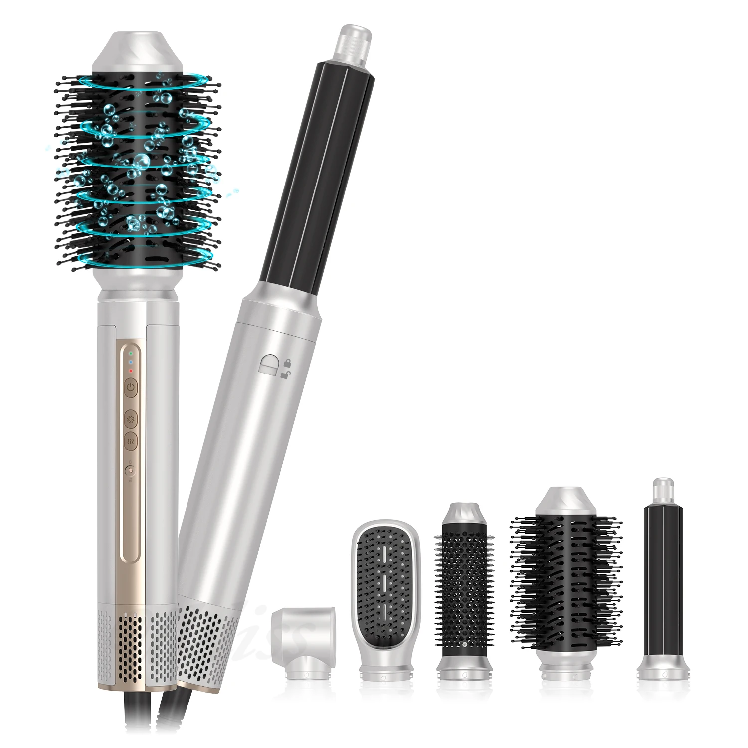 6 in 1 Wrap Curler Styler BLDC High Speed Hot Air Brush Rotating Hair Blow Dryer Comb