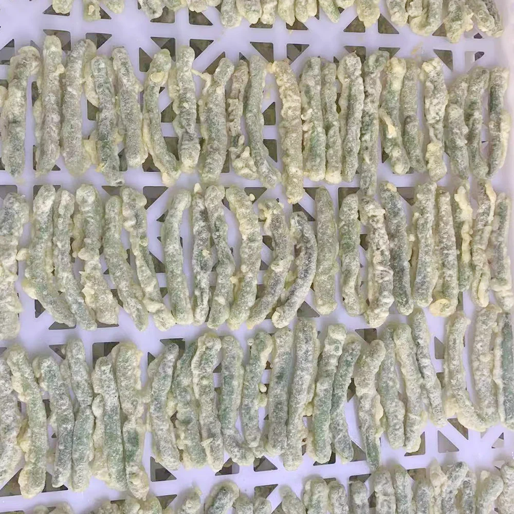 Freeze fried fast food vacuum packed green bean tempura