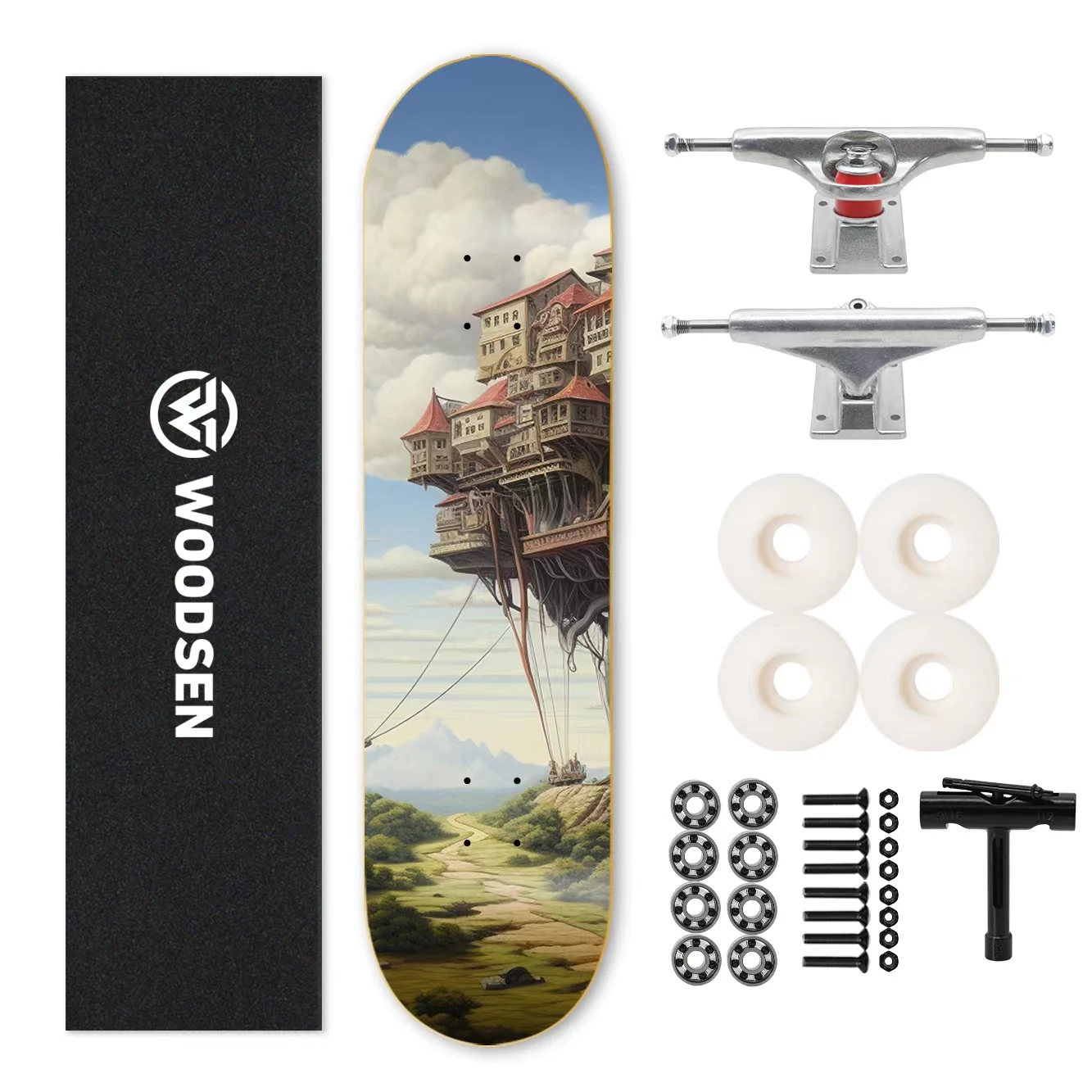 WOODSEN skateboard manufacturer customize  7.0 - 9.0 inch Canadian maple complete skate board skateboard