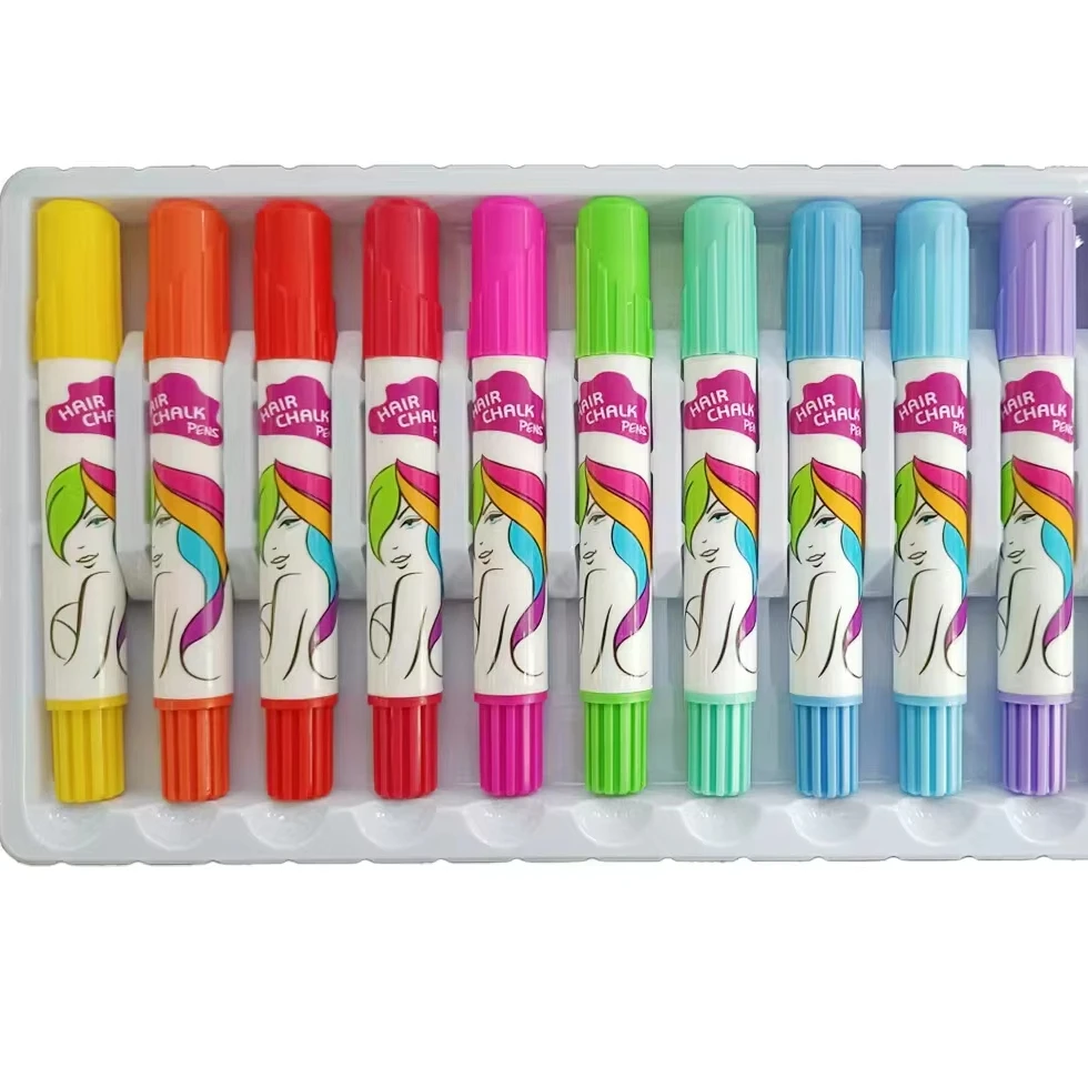 Non Toxic Hair Chalk Art Crayon Color Marker Washable Safe Dye Stick Pen For Kids Party and Holiday