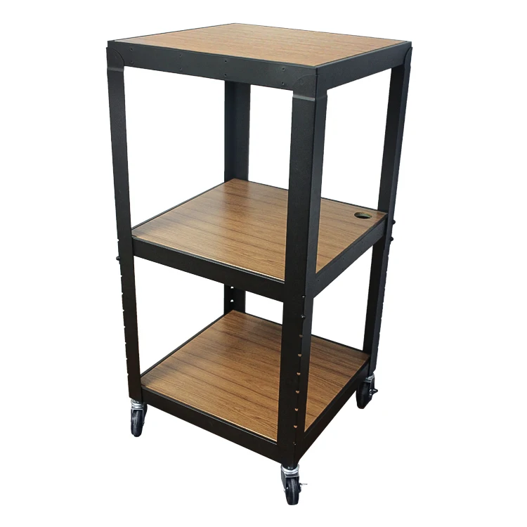 Modern Adjustable Height Rolling Metal Wood Computer Cart office metal  trolley