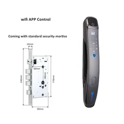 Ulock Intercom Smart TUYA APP fingerprint gate lock with inside camera digital door viewer