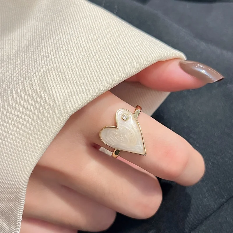 Handmade Enamel Heart Ring Blue Black  Purple Coloful Dripping Oil Silver Ring High Quality Hot Sale Free Print Logp Enamel Ring