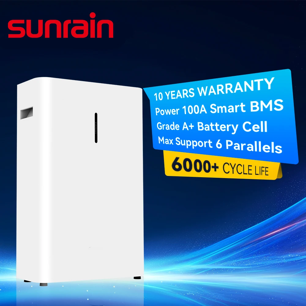 Off Grid Solar Lifepo4 Lithium ion Phosphate 5 kWh 48V 100Ah Wall Mounted Battery Pack Energy Storage Battery for Home