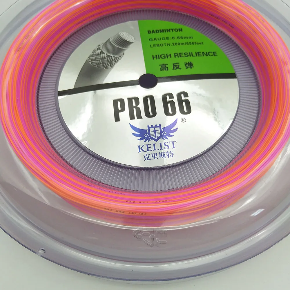 
Professional 0.66mm 200m pro66 high resilience brand badminton string 