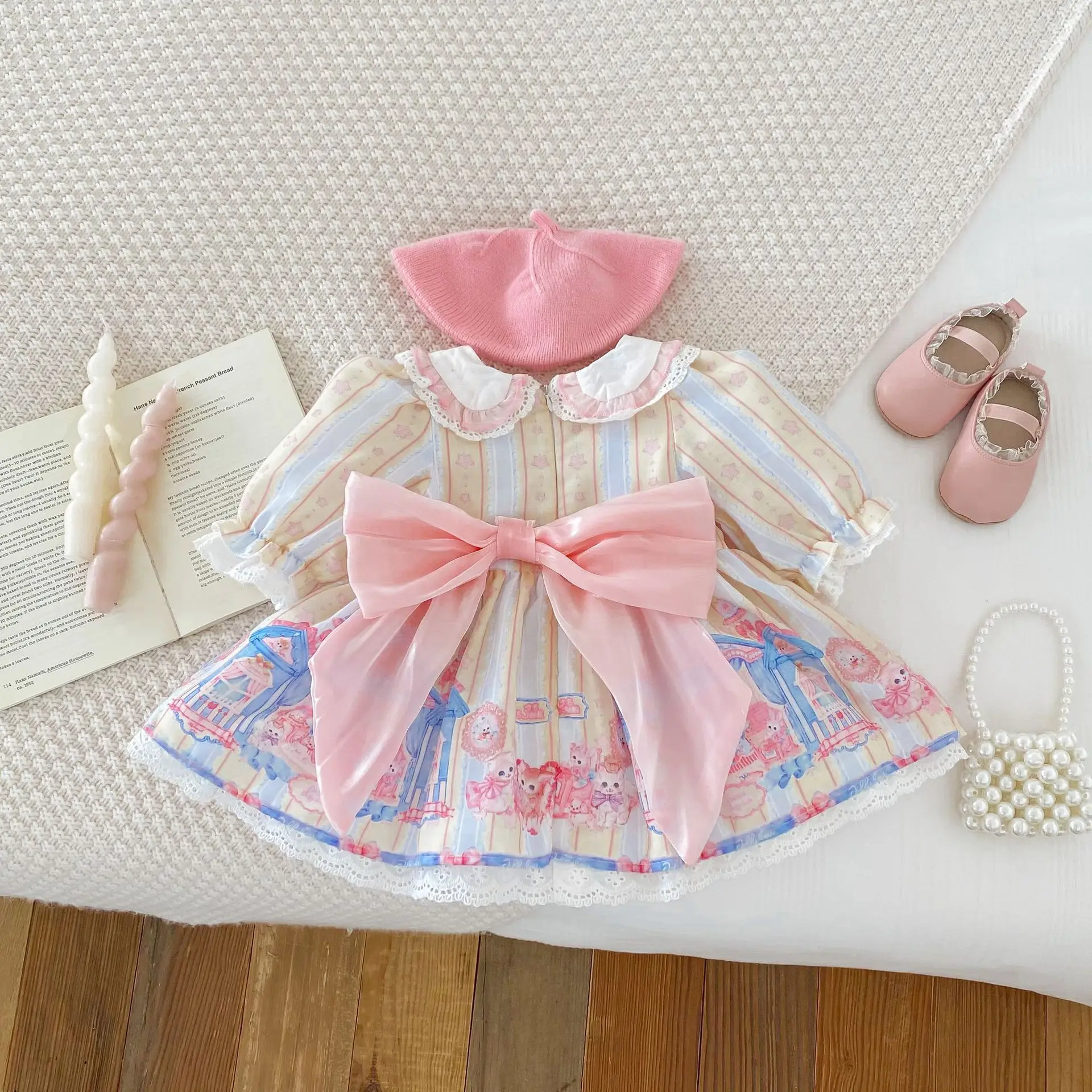Girl Princess Lolita Dress Spring and Autumn New Girls Baby Infant Elegant Long Sleeve Girls Dresses