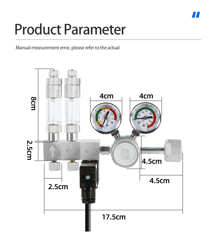 WYIN ZRDR K303C Aquarium CO2 Regulators With Check Valve Bubble Counter Magnetic Solenoid Valve