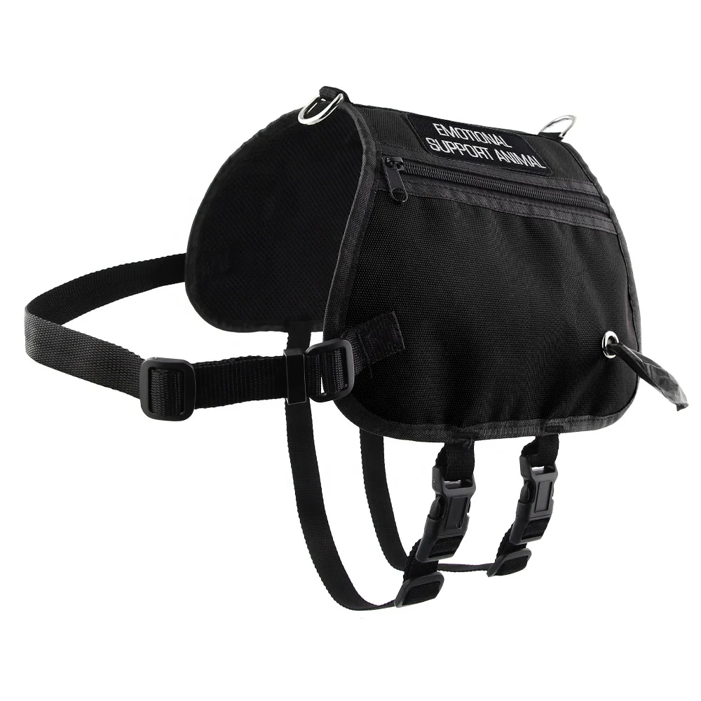 Hot Sales Adjustable Waterproof Oxford Outdoor Dog Vest With Portable Pocket Service Dog Harness