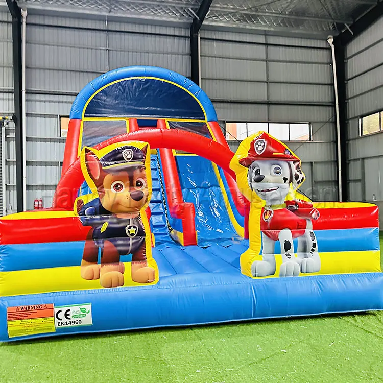 Giant commercial PVC p-a-w p-a-t-r-o-l inflatable bouncer  bounce house with slide and blower  in sale