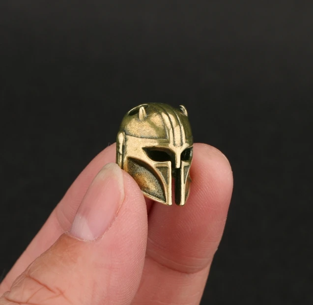 EDC knife pendant  Retro crafts Greek Spartan helmet pendant brass knife pendant EDC umbrella rope