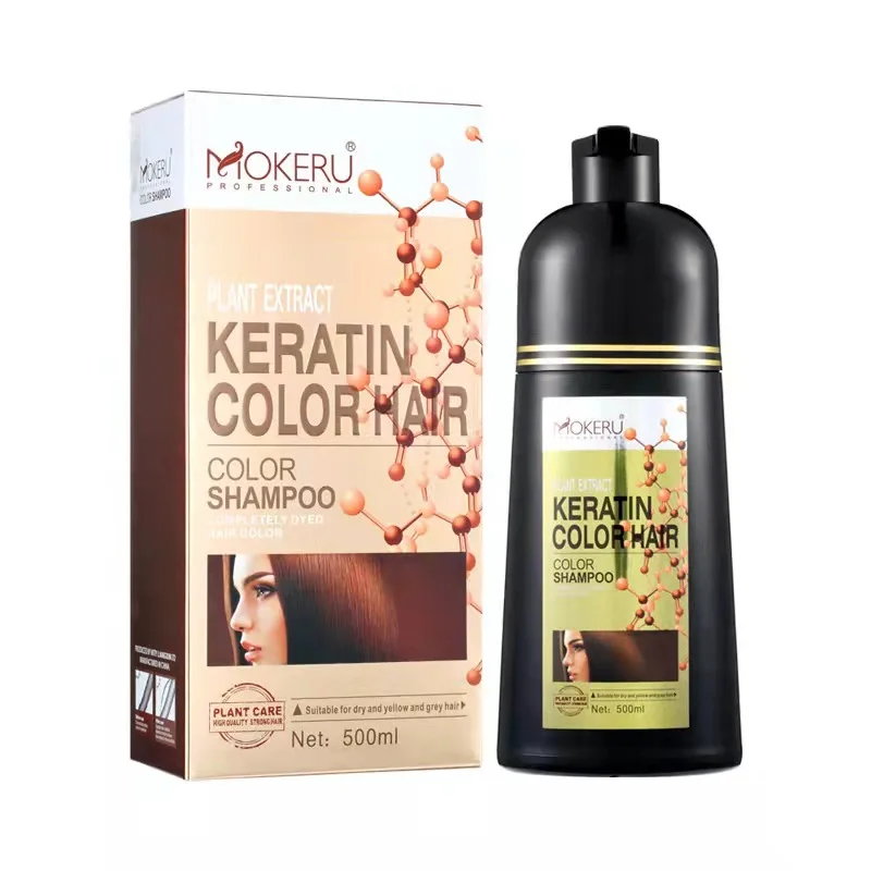 New Arrival Organic Non Allergic Fast Anti  Color Dark Brown Black Hair Dye Shampoo