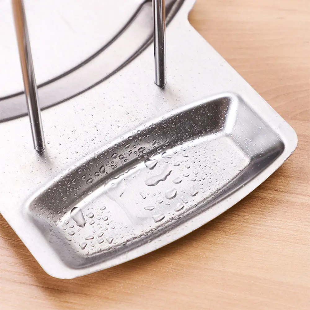 Wholesale Stainless Steel Pot Cover Spoon Bracket Non Perforated Desktop Drain Pan Removable Rack