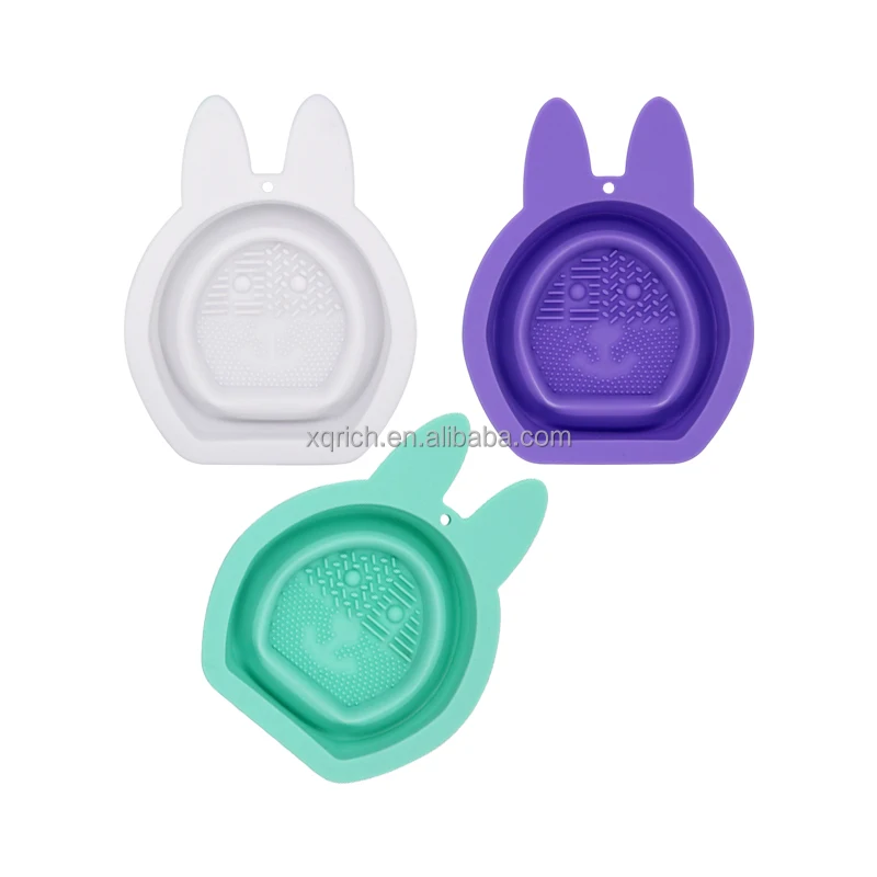 Silicone foldable beauty home care makeup cleaning bowl  silicone cosmetic brush cleaner reusable mask bowls