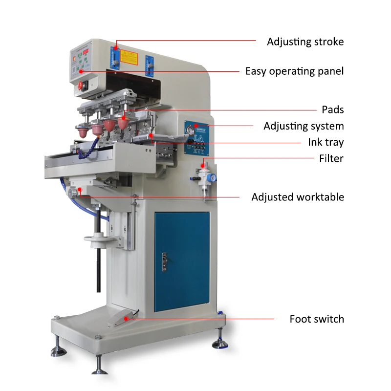 4 color ink tray pad printer with high speed