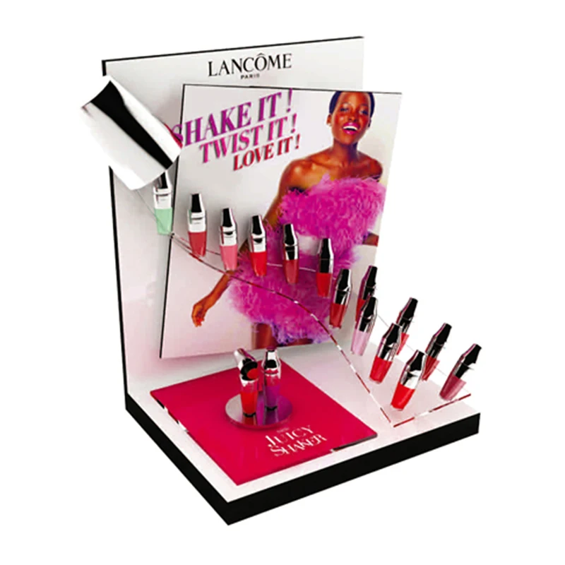 New Style Counter Acrylic Cosmetics Lip gloss Makeup Display Stand for wholesale