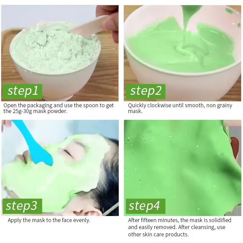 Customized Logo Organic Shrink Pores Repair Whitening Moisturize Facial Mask Seaweed Jelly Mask Powder Set